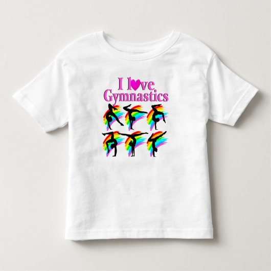 PINK RAINBOW IK HOU VAN GYMNASTISCH ONTWERP KINDER SHIRTS (Voorkant)