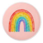 Pink Rainbow Knob. Keramische Knop (Voorkant)