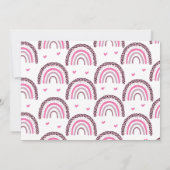 Pink Rainbow meisje verjaardagsfeestje Kaart (Achterkant)