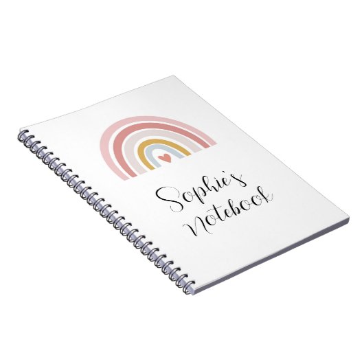 Pink Rainbow Notitieboek – Aangepaste naam Terug n (Rechterzijde)