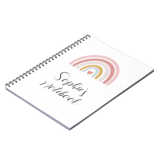 Pink Rainbow Notitieboek – Aangepaste naam Terug n (Linkerzijde)