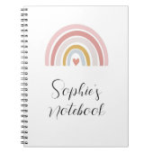 Pink Rainbow Notitieboek – Aangepaste naam Terug n (Voorkant)