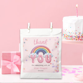 Pink Rainbow One First Birthday Bedankzakje