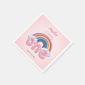 Pink Rainbow One First Birthday Servet (Hoek)