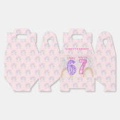 Pink Rainbow Six Seven 67 Birthday Favor Boxes Bedankdoosjes (Ongevouwen)