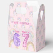 Pink Rainbow Six Seven 67 Birthday Favor Boxes Bedankdoosjes (Open)