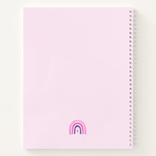 Pink Rainbow Sketchbook Girl Notitieboek (Achterkant)