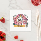 Pink Rainbow Teacher Essentials – gepersonaliseerd Servet (Insitu)
