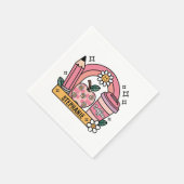 Pink Rainbow Teacher Essentials – gepersonaliseerd Servet (Hoek)