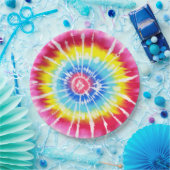 Pink Rainbow Tie Dye Spiral Party Bord (Feest)