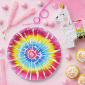Pink Rainbow Tie Dye Spiral Party Bord (Feest)