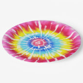 Pink Rainbow Tie Dye Spiral Party Bord (Gekanteld)