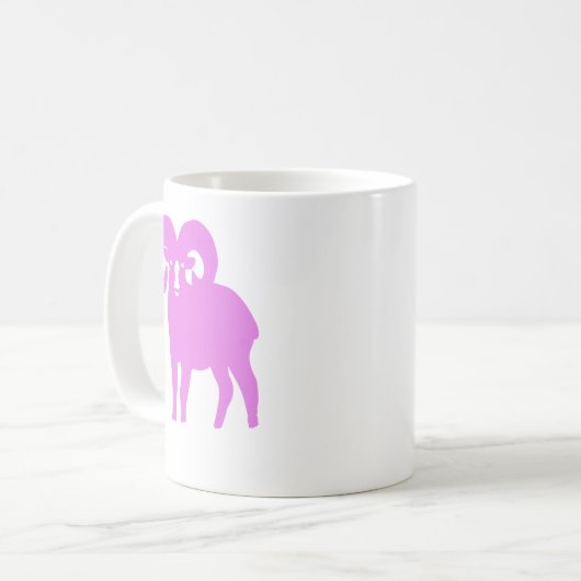Pink Ram Silhouette Aries Coffee Mug Koffiemok (Voorkant links)