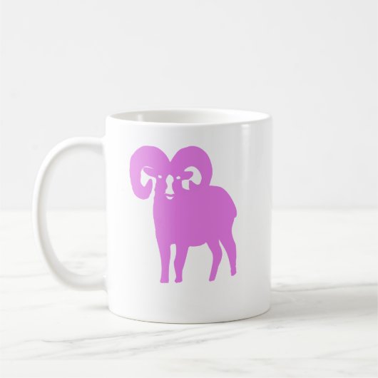 Pink Ram Silhouette Aries Coffee Mug Koffiemok (Links)