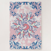 Pink Rangoli Floral Artwork Legpuzzel (Verticaal)