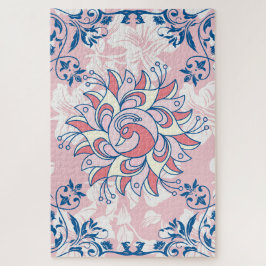 Pink Rangoli Floral Artwork Legpuzzel