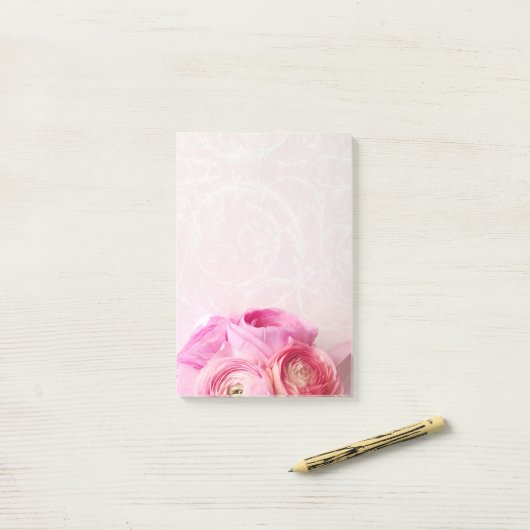 Pink ranunculus bouquet post-it® notes (Op bureau)