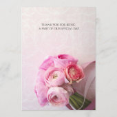 Pink ranunculus bouquet programmakaart (Achterkant)