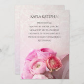 Pink ranunculus bouquet programmakaart (Voorkant / Achterkant)