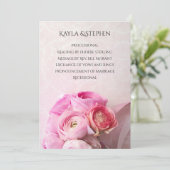 Pink ranunculus bouquet programmakaart (Staand voorkant)