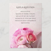 Pink ranunculus bouquet programmakaart (Voorkant)