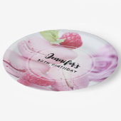 Pink Raspberry Macarons French Pastry Birthday Papieren Bordje (Gekanteld)