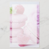 Pink Raspberry Macarons French Pastry Foto Briefpapier (Voorkant)