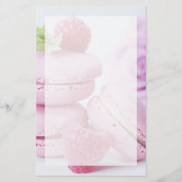 Pink Raspberry Macarons French Pastry Foto Briefpapier