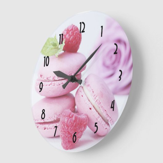 Pink Raspberry Macarons French Pastry Foto Grote Klok (Hoek)