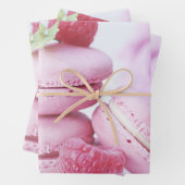 Pink Raspberry Macarons French Pastry Foto Inpakpapier Vel (In situ)