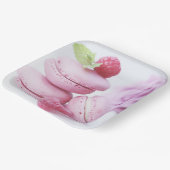 Pink Raspberry Macarons French Pastry Foto Papieren Bordje (Gebogen)