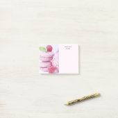 Pink Raspberry Macarons French Pastry Foto Post-it® Notes (Op bureau)