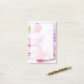 Pink Raspberry Macarons French Pastry Foto Post-it® Notes (Op bureau)