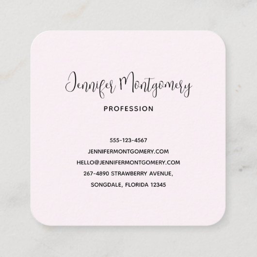 Pink Raspberry Macarons French Pastry Vierkante Visitekaartje (Achterkant)