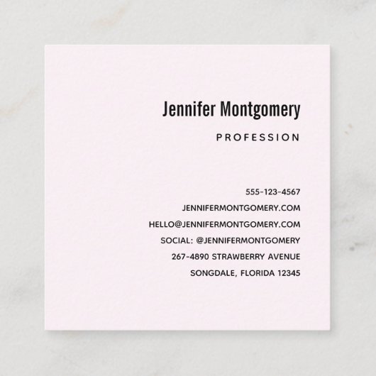 Pink Raspberry Macarons French Pastry Vierkante Visitekaartje (Achterkant)