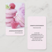 Pink Raspberry Macarons French Pastry Visitekaartje (Voorkant / Achterkant)