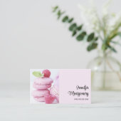 Pink Raspberry Macarons French Pastry Visitekaartje