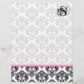 Pink Raspberry Monogram Damask (Voorkant)