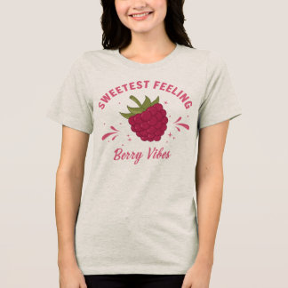 Pink Raspberry Summer Fruit Vibes — Women's Tee Tri-Blend Shirt