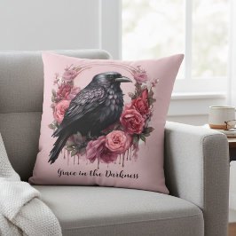 Pink Raven Roses Kussen