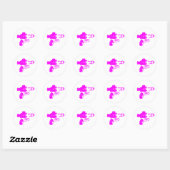 Pink Raygun Ronde Sticker (Vel)