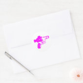 Pink Raygun Ronde Sticker (Envelop)