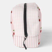 Pink Re Cherry Gingham Pattern Simple Fruit Toilettasje (Rechts)