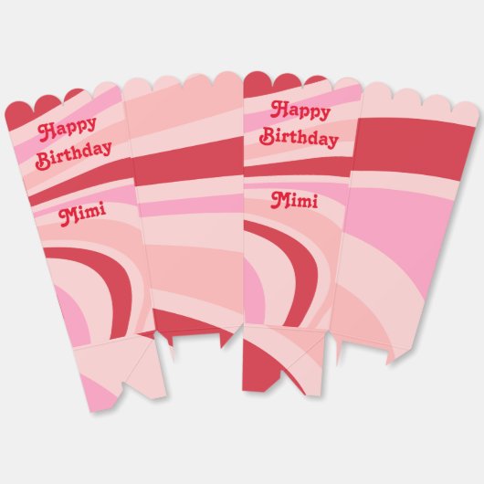 Pink Red Abstract Pattern Trendy Bedankdoosjes (Ongevouwen)