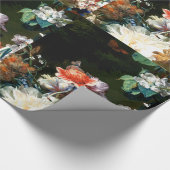 PINK RED ANEMONES WHITE FLOWERS, BUTTERFLES IN BLA CADEAUPAPIER (Hoek)