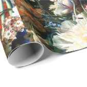 PINK RED ANEMONES WHITE FLOWERS, BUTTERFLES IN BLA CADEAUPAPIER (Rol Hoek)