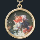 PINK RED ANEMONES WHITE FLOWERS, BUTTERFLES IN BLA GOUD VERGULDEN KETTING<br><div class="desc">Elegant vibrant flower details van antiek Nederlandse schilderijen. Kleurrijk,  klassiek bloemontwerp met een prachtige digitale weergave van een antiek Vlaams stilleven schilderij.Koel en artistiek ontwerp voor alle doeleinden,  gemakkelijk aan te passen voor de dierenvrienden van de natuur</div>