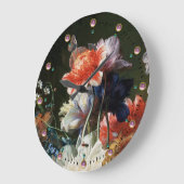 PINK RED ANEMONES WHITE FLOWERS,BUTTERFLY IN BLACK GROTE KLOK (Hoek)