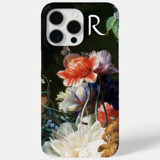 PINK RED ANEMONES WHITE FLOWERS, BUTTERFLY MONOGRA Case-Mate iPhone CASE (Achterkant)