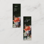 PINK RED ANEMONES WHITE FLOWERS, BUTTERFLY MONOGRA MINI VISITEKAARTJE (Voorkant / Achterkant)